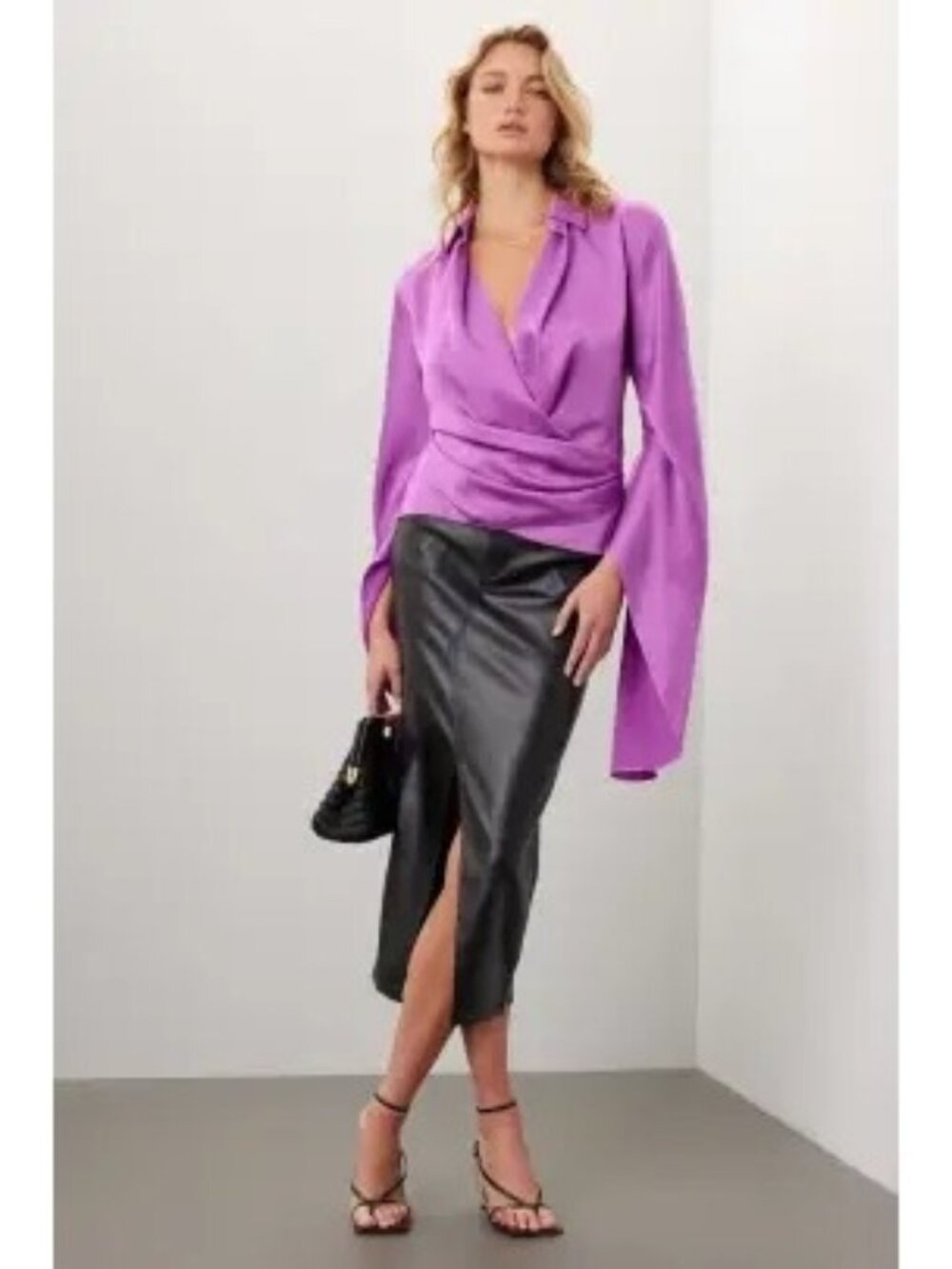 N-37. SIMKHAI Paradisa Satin Wrap Top